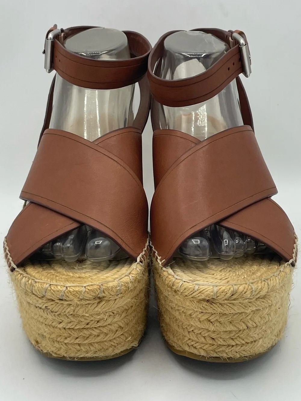 Dolce Vita Carsie Leather Espadrille Wedge Sandals in Brown.